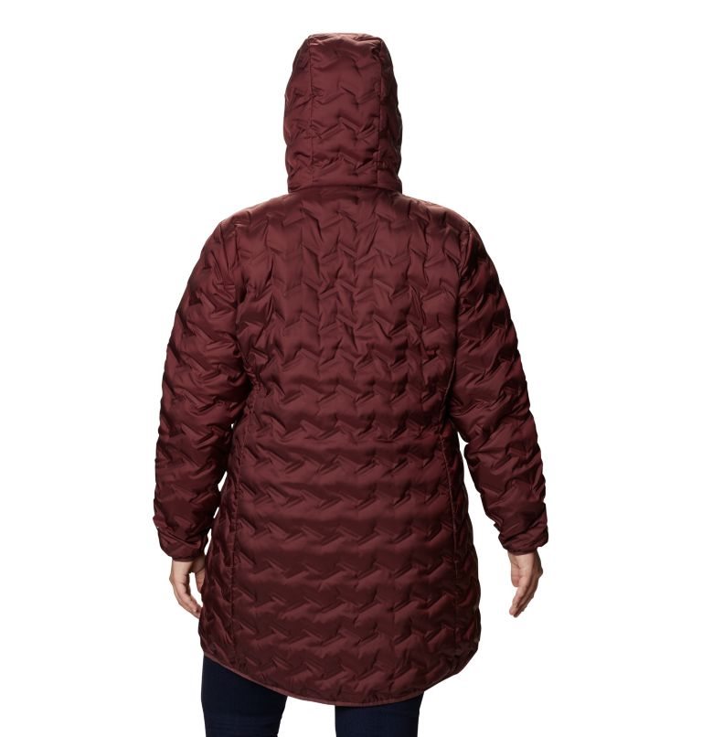 Women's Columbia Delta Ridge Long Down Jackets Burgundy | Plus Size CA-UC815